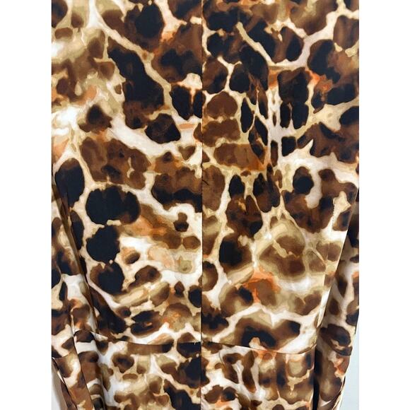Calvin Klein Sleeveless Self Tie V-Neck Leopard Print Dress Plus Size 18W - Picture 6 of 7